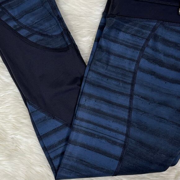 Lululemon Run Crop II Full-On Luxtreme (Mesh) Good Vibes Deep Navy Black Size 4 - Picture 10 of 11